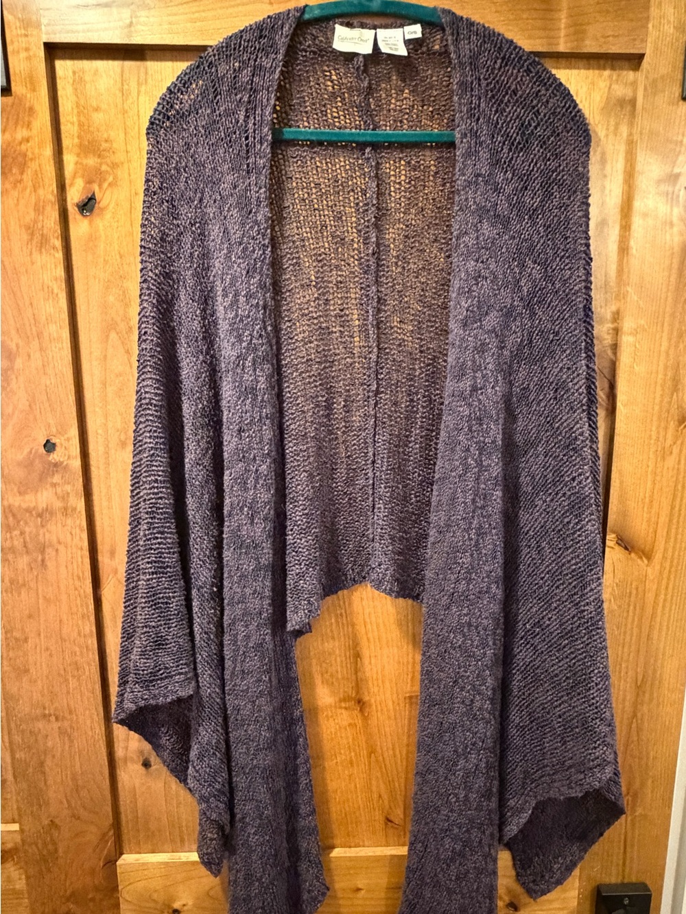 Coldwater Creek Purple Open-Front Knit Poncho